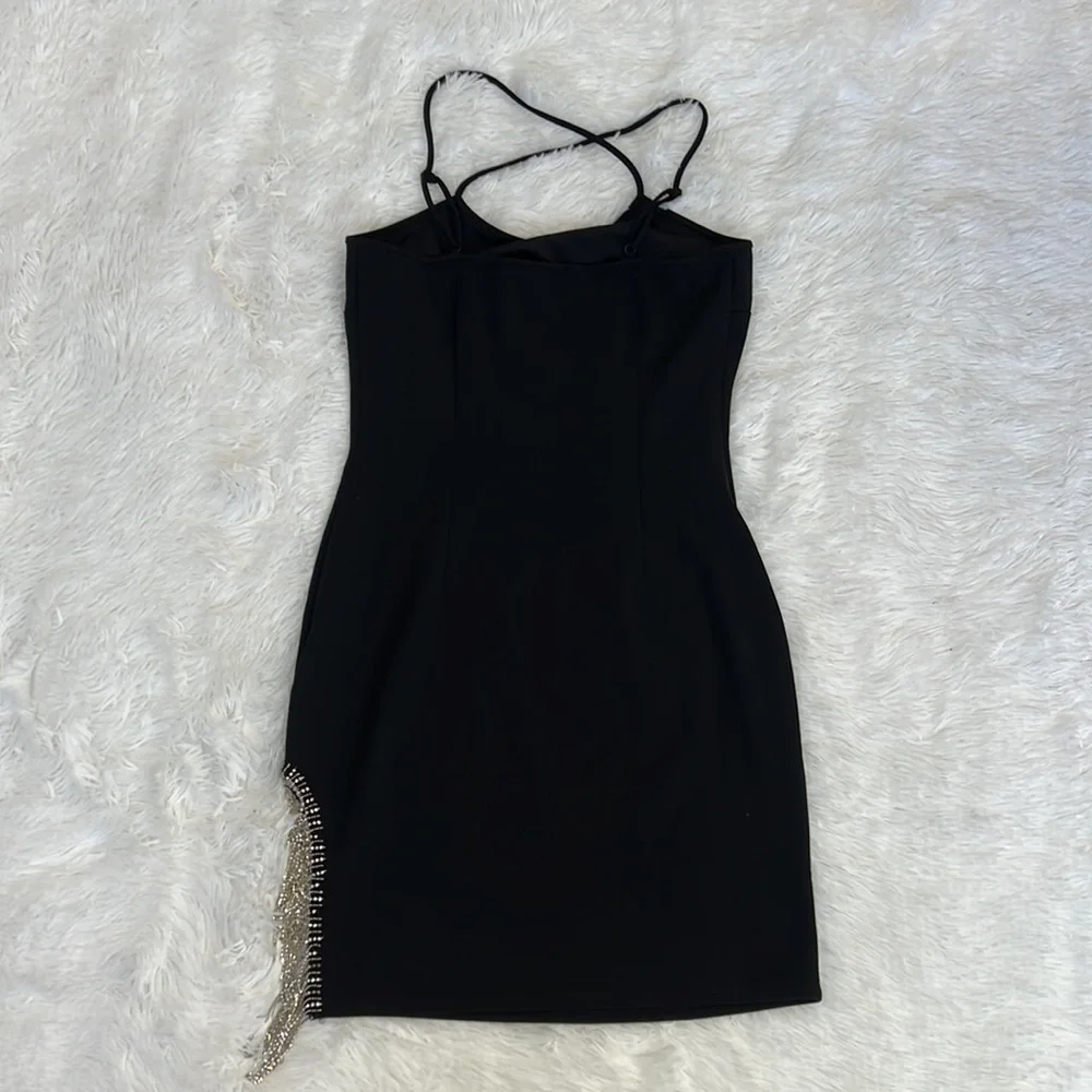 Sincerely Jules Sexy Party Dresses Sparkly Rhinestones Tassel Bodycon Mini Dress
